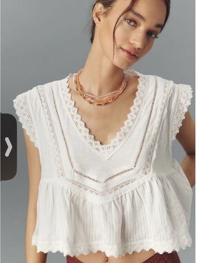 Pilcro White Trapeze Popover Top